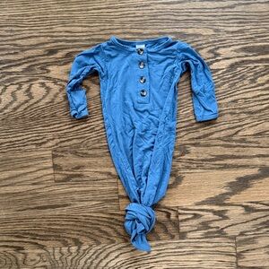 Lou Lou Cozy Blue Baby Knot Gown